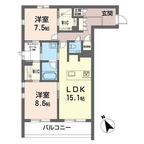 PRIME STAGE VII(2SLDK/3階)の間取り写真
