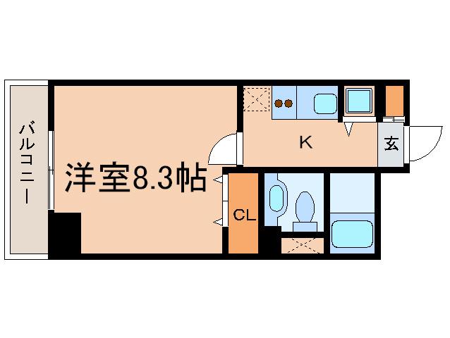 成城セントラルレジデンス(1K/5階)の間取り写真