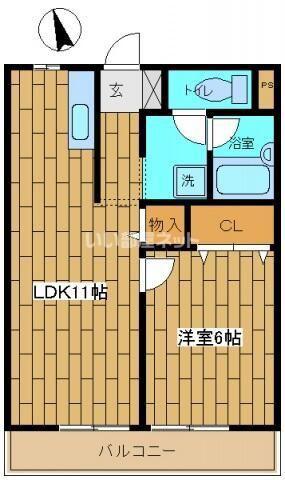 ユアーキャッスル(1LDK/1階)の間取り写真