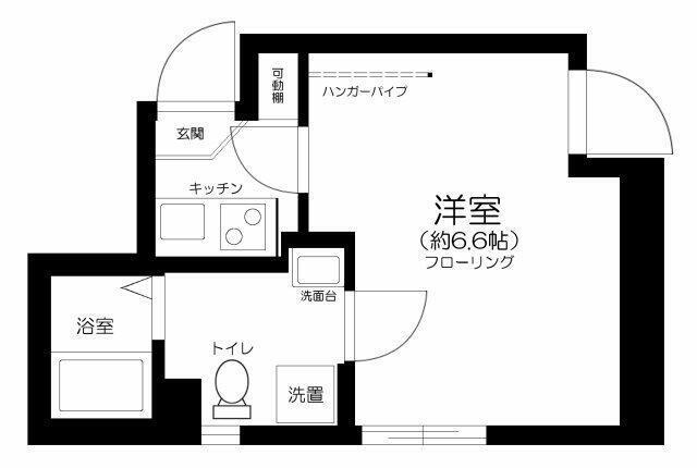 レゼント(1K/3階)の間取り写真