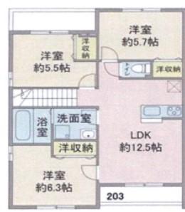プラサートハウス1(3LDK/2階)の間取り写真