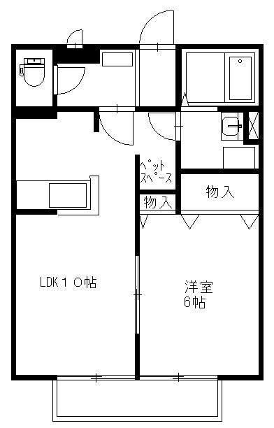 サンパレスC (1LDK/1階)の間取り写真
