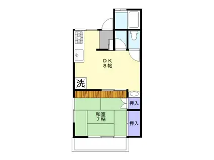 雅ハイツ(1LDK/1階)の間取り写真