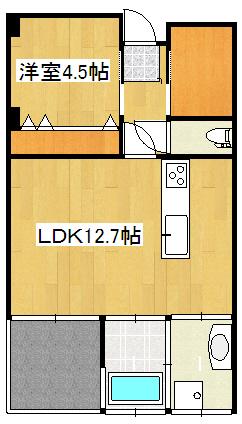 鹿児島市電唐湊線 桜島桟橋通駅 徒歩16分 3階建 築17年(1LDK/1階)の間取り写真
