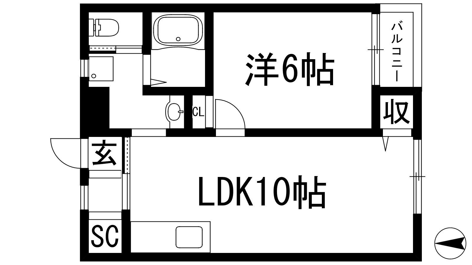 メゾンドピュア(1LDK/2階)の間取り写真