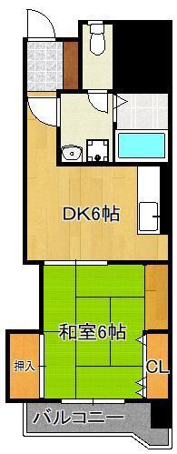 第三泰平ビル(1DK/7階)の間取り写真