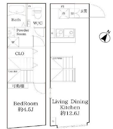 MAISON DE M メゾン・ド・エム(1LDK/B1階)の間取り写真