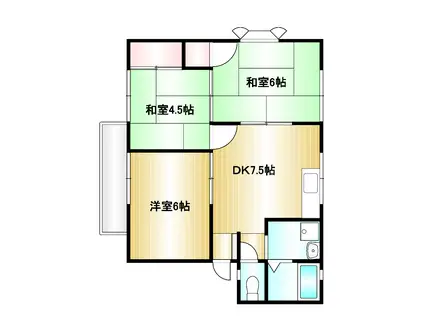 コーポジョイフル(3DK/2階)の間取り写真