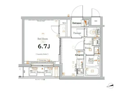 GRAN PASEO高井戸(1K/1階)の間取り写真