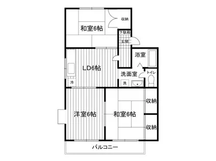 メゾン岡田A(3DK/2階)の間取り写真