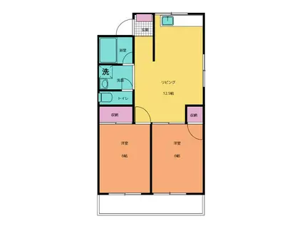 フォレストアーリア(2LDK/2階)の間取り写真