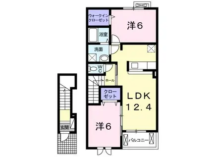 STARRY NOON II(2LDK/2階)の間取り写真