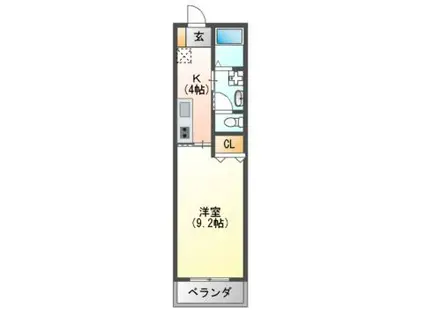 グレイスコート(1K/3階)の間取り写真