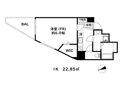 セレニテ兵庫エクラ(1K/2階)の間取り写真