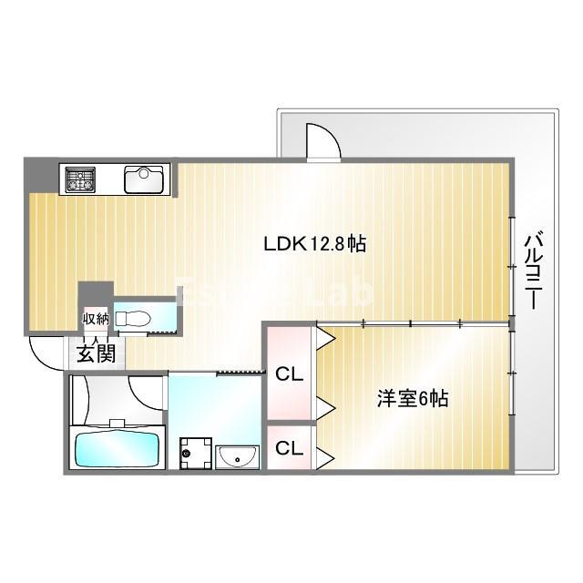 アーバネックス神戸駅前(1LDK/8階)の間取り写真
