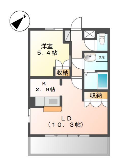 LA GRAZIA(1LDK/2階)の間取り写真