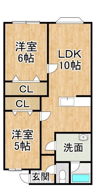 コーポ127(2LDK/1階)の間取り写真