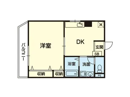 ハウル桜町(1DK/4階)の間取り写真