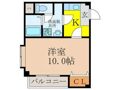 INFINI VI(1K/4階)の間取り写真