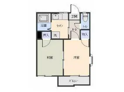 グリーン・パーク(2K/2階)の間取り写真