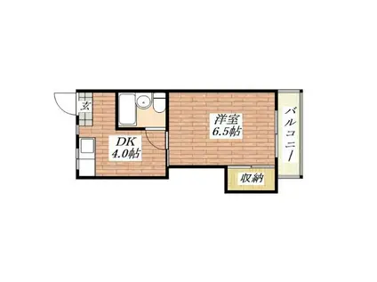 茨木フラワーハイツ(1K/1階)の間取り写真