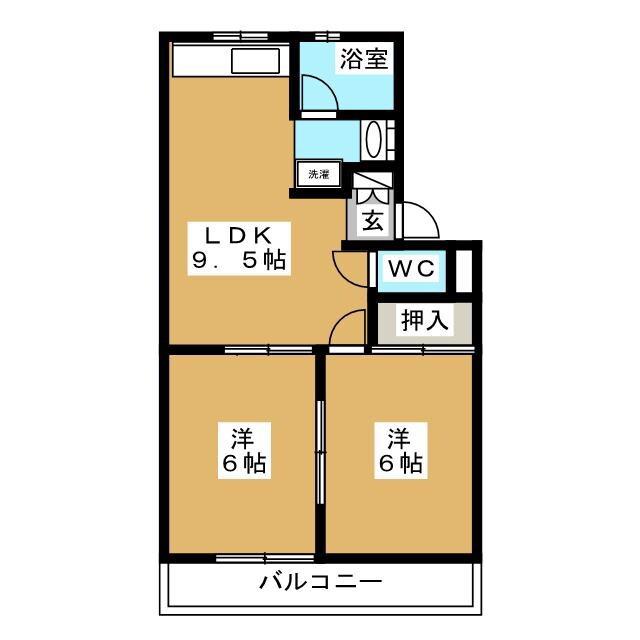 メゾン泉(2DK/1階)の間取り写真