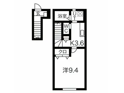 G-CLASS(1K/2階)の間取り写真