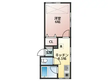 ハウスリバティ(1K/2階)の間取り写真