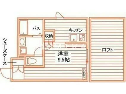 メゾン佛欄西 B棟(1K/1階)の間取り写真