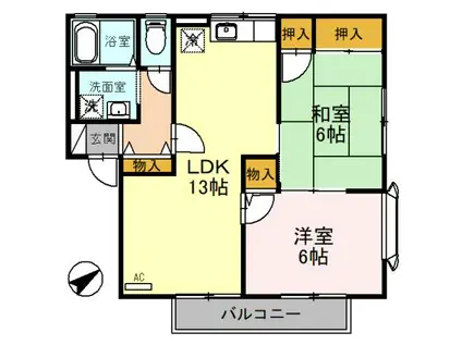 アイボリーハウス 西舘(2LDK/1階)の間取り写真