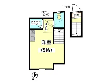 コートハウス西馬込(ワンルーム/2階)の間取り写真