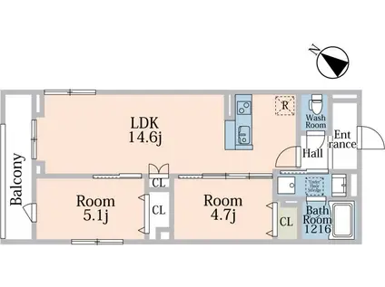 SANZEM(2LDK/2階)の間取り写真