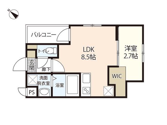 MOVE桜尾本町(1LDK/2階)の間取り写真