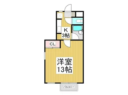 クレストンM(1K/2階)の間取り写真