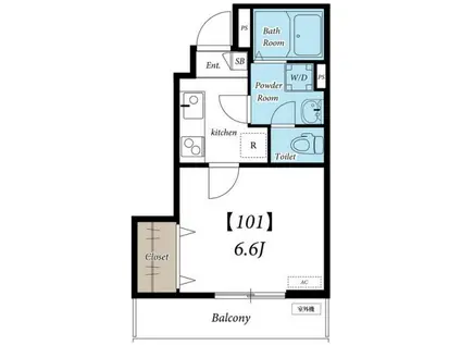 リブリ・OGW I(1K/1階)の間取り写真