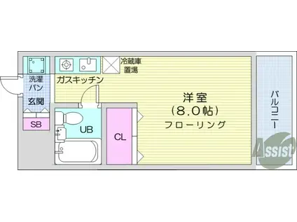 メゾン・ド・パルレ(ワンルーム/3階)の間取り写真