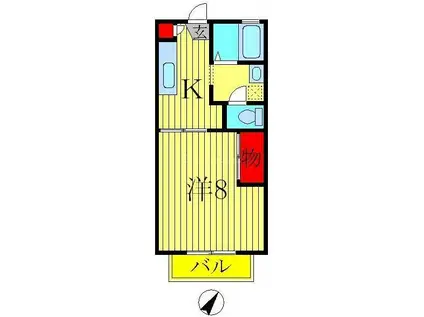 ヒルトップオオクマB(1K/1階)の間取り写真