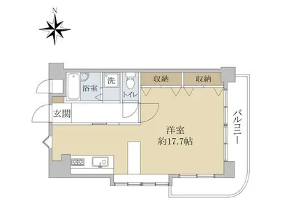 ヒルクレストII(ワンルーム/7階)の間取り写真