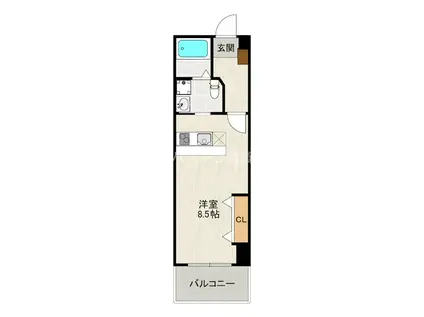 NO.67 BENEFIT 21 博多(1K/4階)の間取り写真