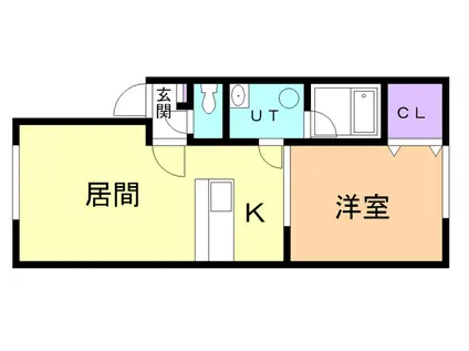 コスモXI(1LDK/2階)の間取り写真