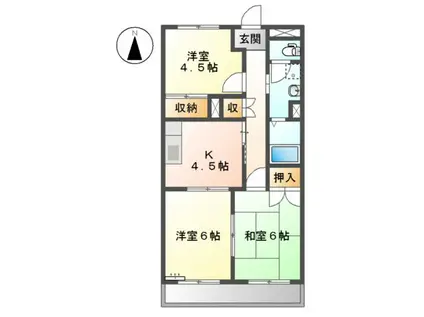 エスポアロイヤル(3K/3階)の間取り写真