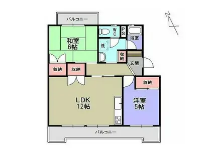 第3松本マンション(2LDK/2階)の間取り写真