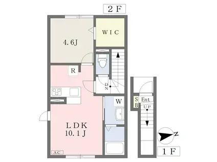 D-ROOM大町(1LDK/2階)の間取り写真