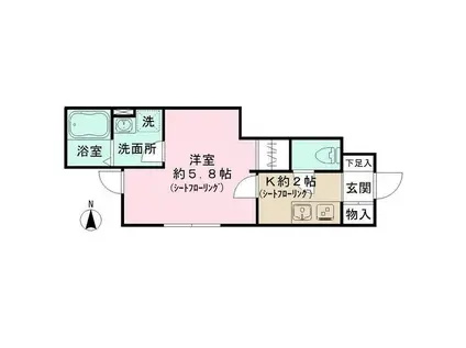 BELLE VIE(1K/1階)の間取り写真