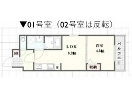 アーバンコート加古川(1LDK/3階)の間取り写真