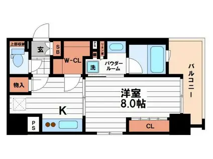 ザ・大阪レジデンス備後町(1K/12階)の間取り写真