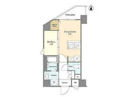 ラティエラ都立大学(1DK/3階)の間取り写真