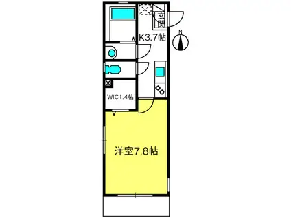 メゾンボヌール(1K/1階)の間取り写真