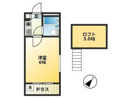 ジュネパレス習志野第8(1K/1階)の間取り写真