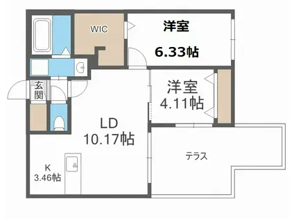 アイディール白石(2LDK/1階)の間取り写真